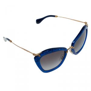 Miu Miu Blue Glitter SMU10N Cat Eye Sunglasses