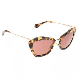 Pre Owned Miu Miu Tortoise SMU10N Cat Eye Sunglasses