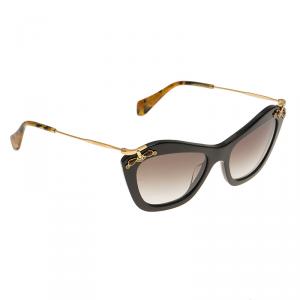 Miu Miu Brown SMU 03P Embellished Cat Eye Sunglasses