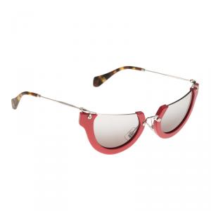 Miu Miu Red SMU11Q Semi Rimless Wink Cat Eye Sunglasses