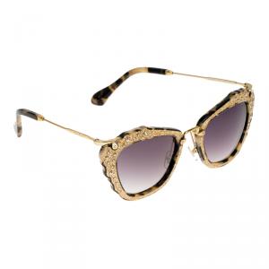 Miu Miu Gold SMU 04Q Embellished Cat Eye Sunglasses