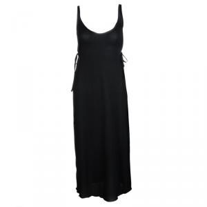 Miu Miu Black Crepe Tie Detail Sleeveless Dress M