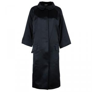 Miu Miu Black Satin Runway Coat M