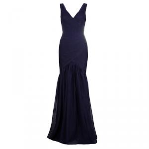 ML Monique Lhuillier Purple Tulle Sequin Embellished Sleeveless Gown M
