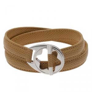 Montblanc Hold Me Tight Beige Leather Silver Bracelet