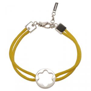 Pre Owned Montblanc Star Yellow Cord Silver  Bracelet