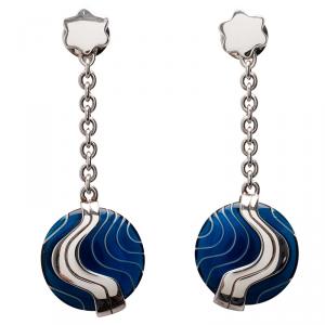 Montblanc Blue Pendant Silver Earrings