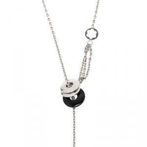 Montblanc Ceramic Silver Lariat Necklace