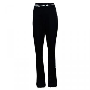 Moschino Couture Black Wool Embroidered Inches and Arrow Detail Pants S