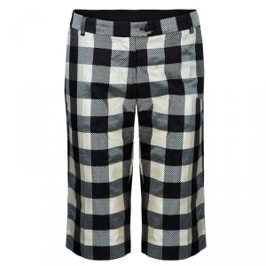 Moschino Monochrome Checked Knee Length Shorts M