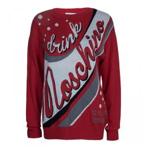 Moschino Drink Print Knit Sweater L