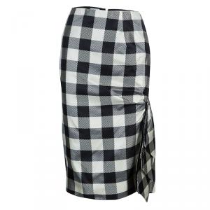 Moschino Black and White Checked Skirt L