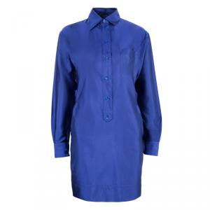 Pre Owned Moschino Royal Blue Long Sleeve Dress S