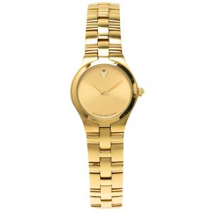 Movado Champagne Gold-Plated Stainless Steel Bold Women's Wristwatch 24MM