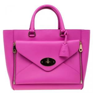 Mulberry Pink Leather Willow Tote