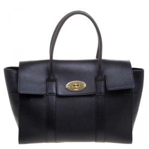 Mulberry Black Grained Leather Bayswater Tote