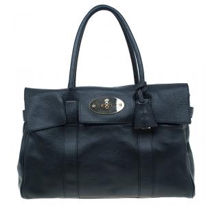 Pre Owned Mulberry Black Leather Bayswater Satchel