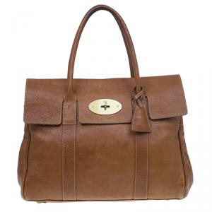 Pre Owned Mulberry Oak Natural Leather Bayswater Satchel 