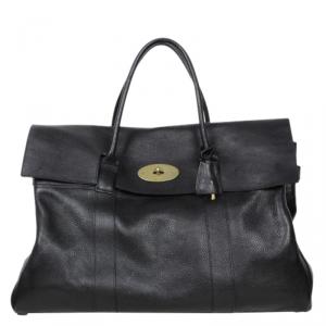 Pre Owned Mulberry Black Leather Piccadilly Travel Bag