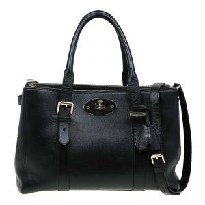 Mulberry Black Leather Bayswater Double Zip Tote