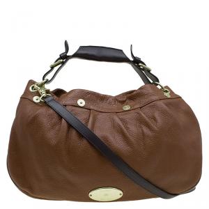 Mulberry Chocolate Brown Pebbled Leather Mitzy Hobo