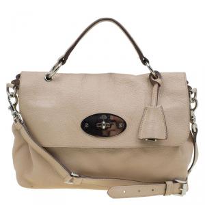 Mulberry Beige Leather Postmans Lock Satchel