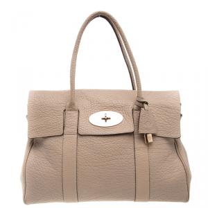 Mulberry Beige Grained Leather Bayswater Satchel