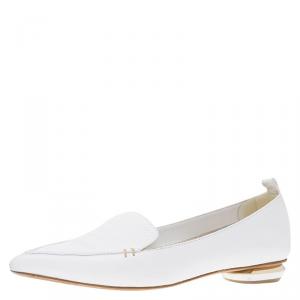 Nicholas Kirkwood White Beya Leather Pointed Toe Flats Size 36.5