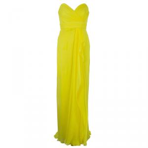 Notte by Marchesa Strapless Silk Chiffon Gown XS