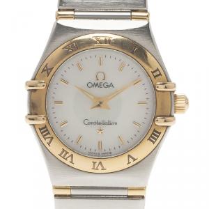 Omega Mother of Pearl 18K Yellow Gold and Stainless Steel Constellation Women's Wristwatch 22 MM