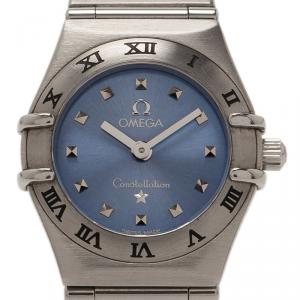 Omega Blue Stainless Steel Constellation My Choice Women's Wristwatch 26MM
