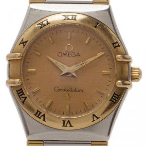 Omega 18K Yellow Gold & Stainless Steel Constellation Women's Wristwatch 25mm