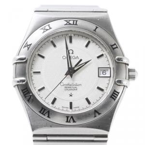 Omega White Stainless Steel Constellation Women's Wristwatch 35MM
