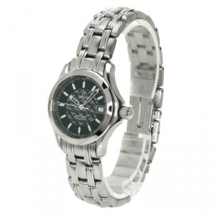 Omega Black Stainless Steel Jacques Mayol Limited Edition Women's Wristwatch 26MM