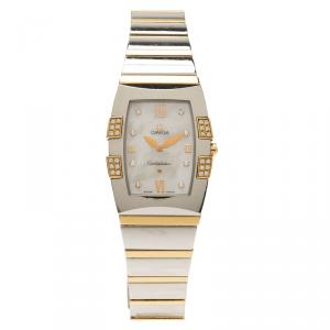 Omega Mother of Pearl Stainless Steel Quadrella Women's Wristwatch 26MM 