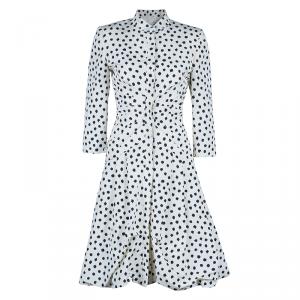 Pre Owned Oscar De La Renta Polka-dot Dress Coat M