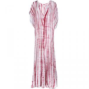 Pre Owned Oscar de la Renta Tie-dye Printed Kaftan L