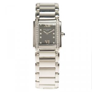 Patek Philippe Black Stainless Steel Twenty 4 Women's Wristwatch 26MM