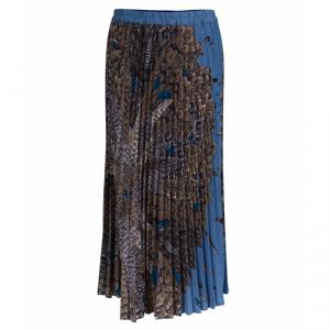 Paul & Joe Feather Printed Zakari Plisse Midi Skirt S