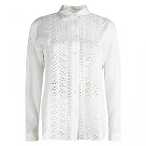 Paul and Joe White Eyelet Lace Insert Shirt L