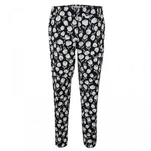 Paul and Joe Black Floral Lurex Jacquard Tailored Trousers L