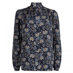 Paul And Joe Blue Floral Printed Tie Detail Josefine Blouse L