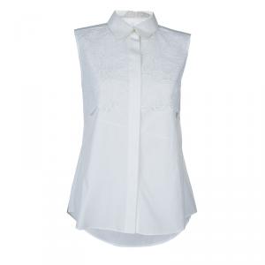 Peter Pilotto White Lace Detail Sleeveless Eero Blouse M