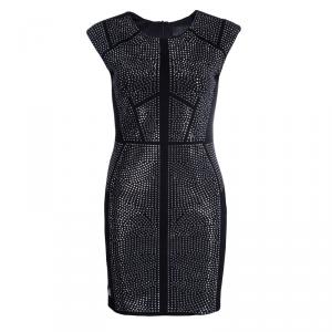 Philipp Plein Black Studded Short Sleeve Dress M