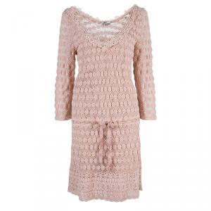 Pre Owned Philosophy di Alberta Ferretti Pink Lace Shift Dress M