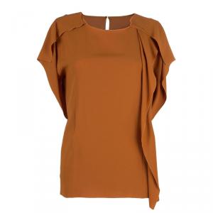 Pre Owned Philosophy di Alberta Ferretti Orange Asymmetric Top M