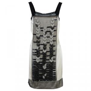 Pre Owned Philosophy di Alberta Ferretti Nude Black Lace Slip Dress S