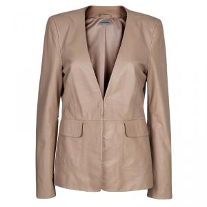 Pre Owned Philosophy Beige Leather Blazer M