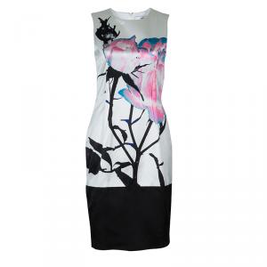 Prabal Gurung White Digital Floral Print Sleeveless Dress S
