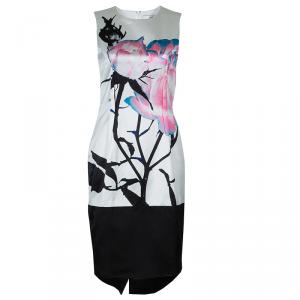 Prabal Gurung White Digital Floral Print Sleeveless Dress M